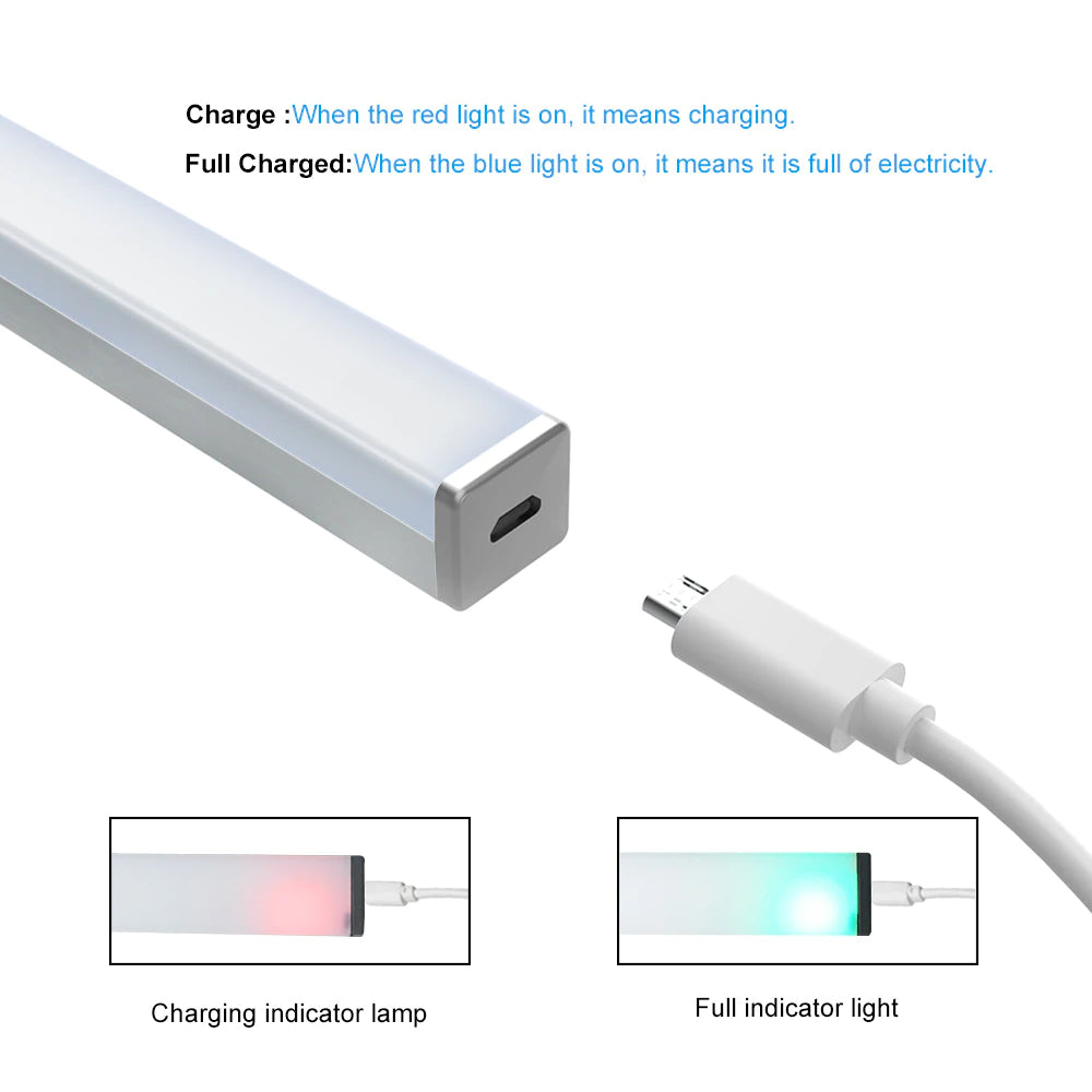 Luz LED con sensor de movimiento, carga USB