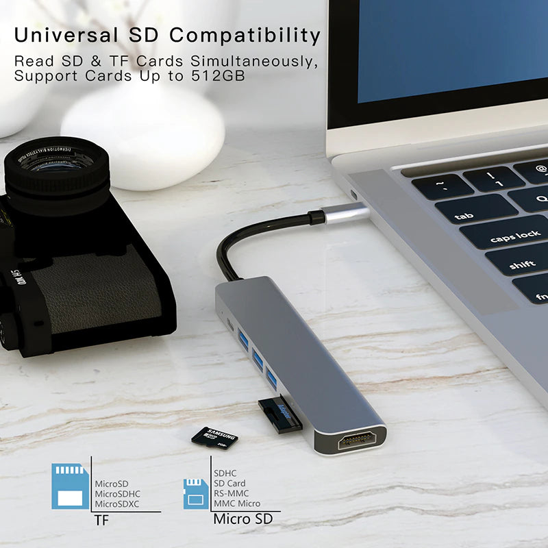 Concentrador o HUB Rankman , tipo C a HDMI, USB para MacBook Samsung S20 Dex Huawei P30 Dock Xiaomi 10 Projector TV