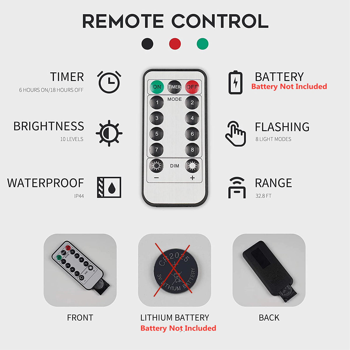 Guirnalda luces Hada USB de 8 Modos con Control Remoto