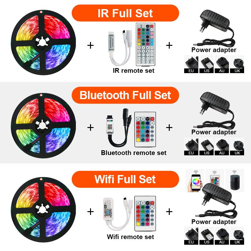 Tiras de luces LED RGB 5050 y 2835. Bluetooth, Wifi o Infrarrojo