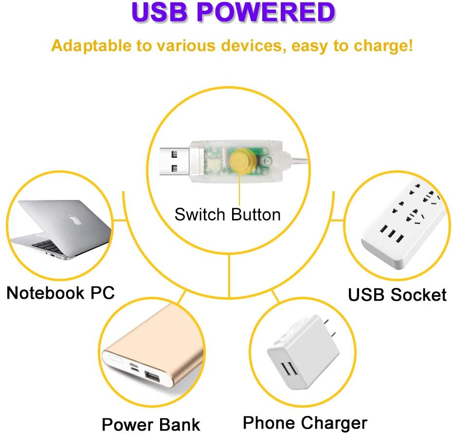 Guirnalda luces Hada USB de 8 Modos con Control Remoto