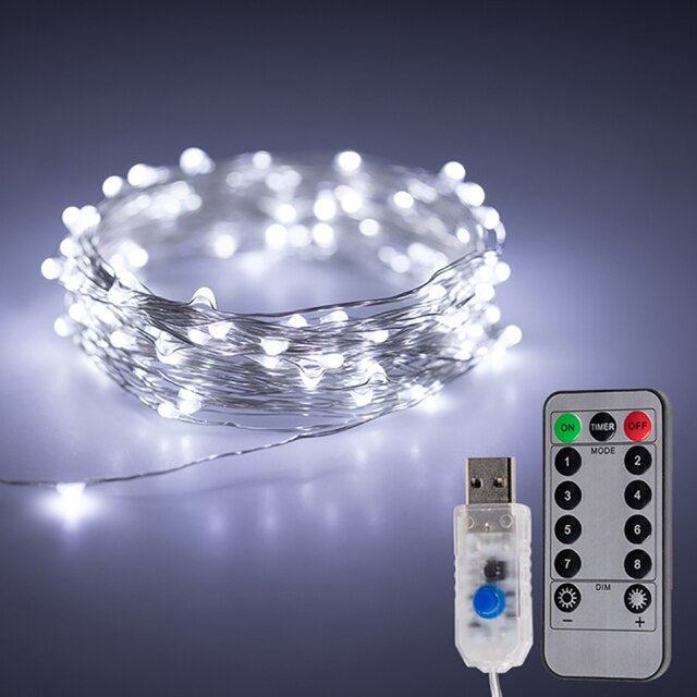 Guirnalda luces Hada USB de 8 Modos con Control Remoto