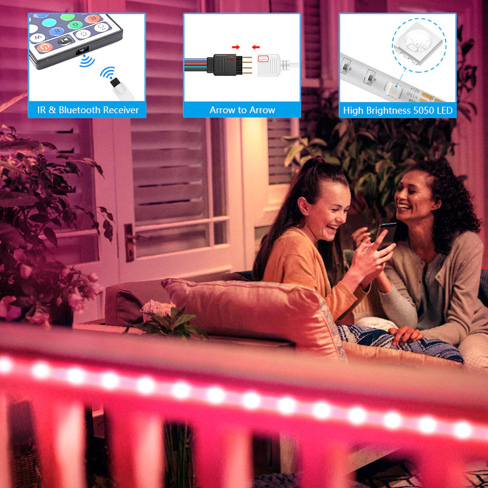 Tira de luces LED con Control Bluetooth y Control  color RGB