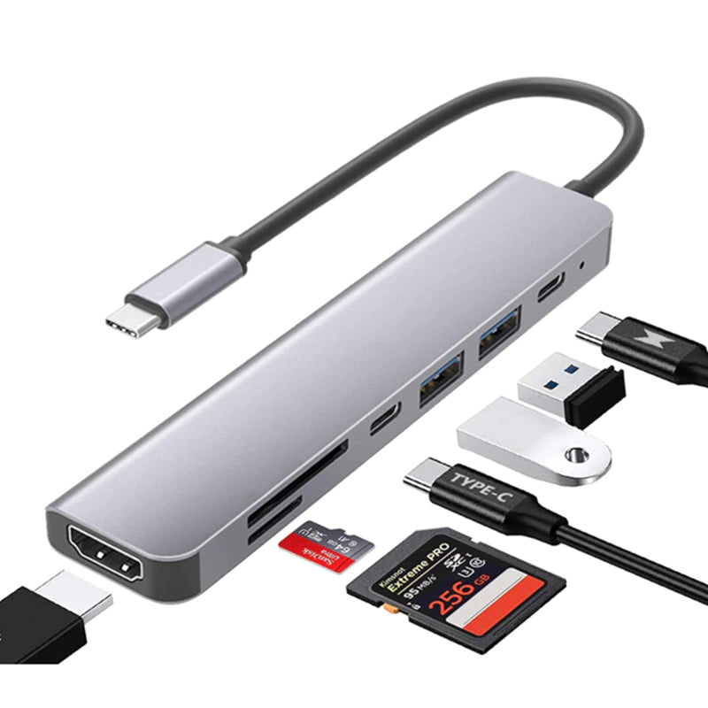 Concentrador o HUB Rankman , tipo C a HDMI, USB para MacBook Samsung S20 Dex Huawei P30 Dock Xiaomi 10 Projector TV