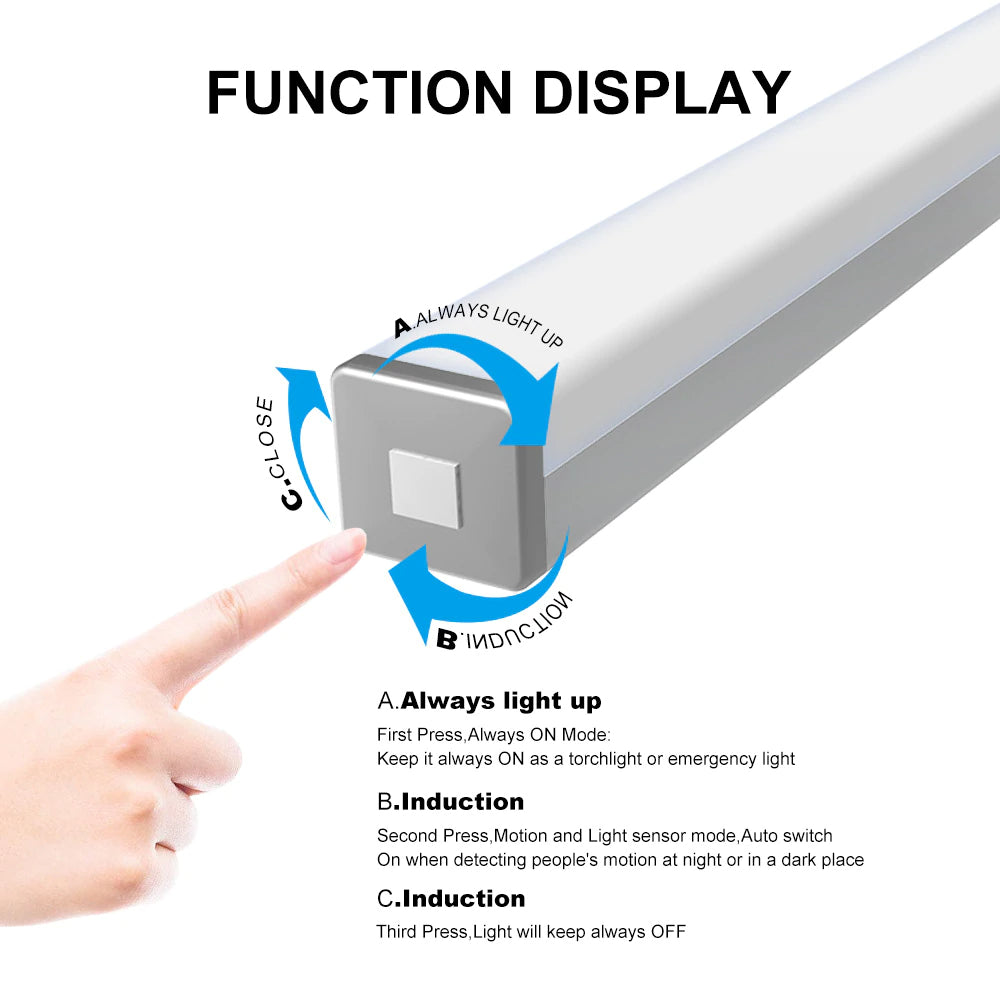 Luz LED con sensor de movimiento, carga USB