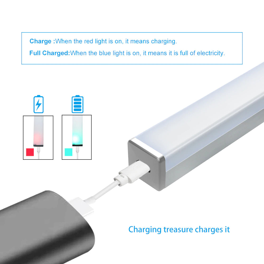 Luz LED con sensor de movimiento, carga USB