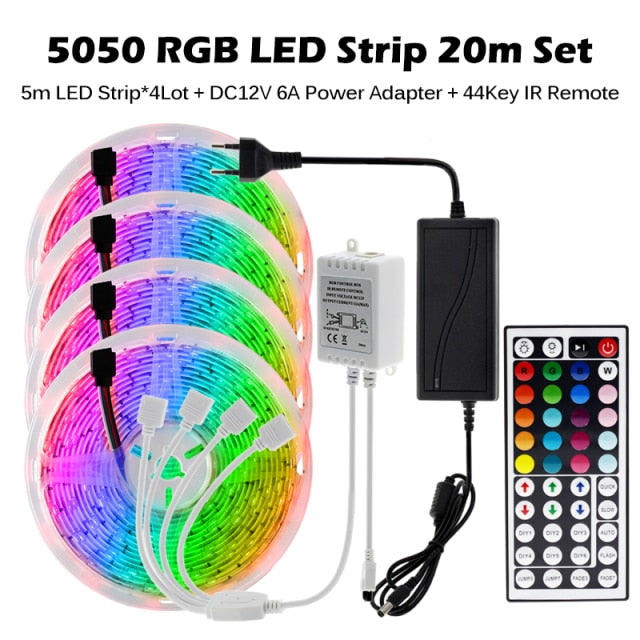 Tiras de Luces LED RGB con Control Remoto, Control Música , Bluetooth y Wifi