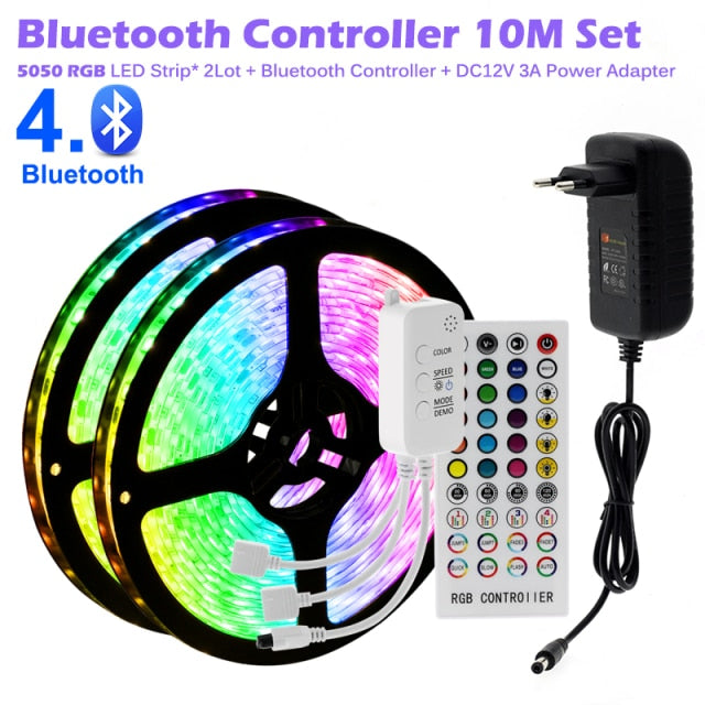 Tiras de Luces LED RGB con Control Remoto, Control Música , Bluetooth y Wifi