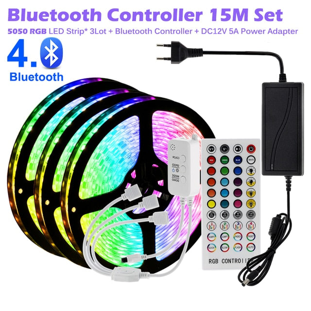 Tiras de Luces LED RGB con Control Remoto, Control Música , Bluetooth y Wifi