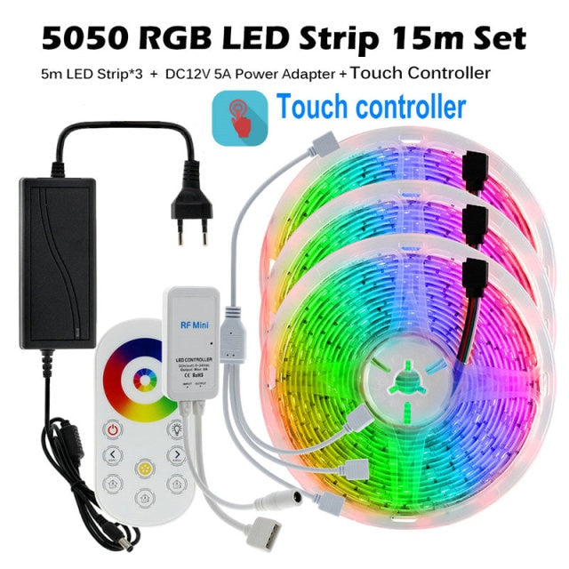 Tiras de Luces LED RGB con Control Remoto, Control Música , Bluetooth y Wifi