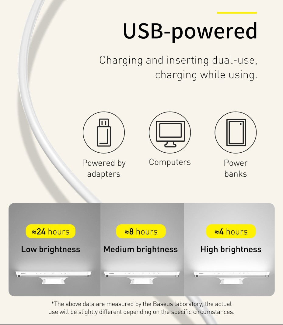 Lámpara LED magnética de escritorio Baseus Pro carga USB