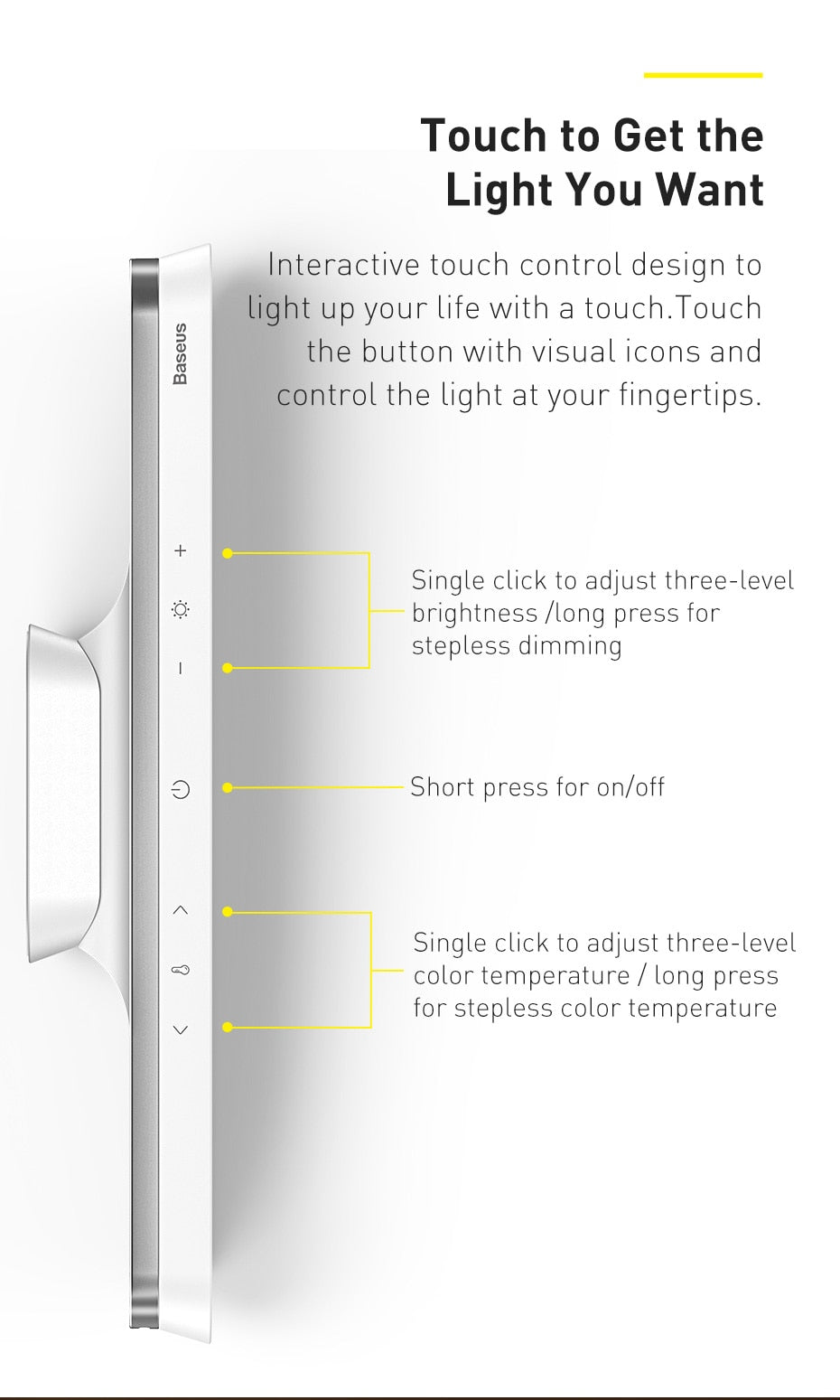 Lámpara LED magnética de escritorio Baseus Pro carga USB