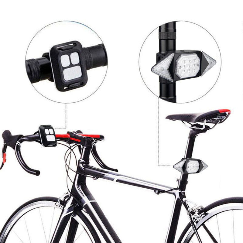 Dispositivo de advertencia de Luz LED con Control Remoto para bicicleta